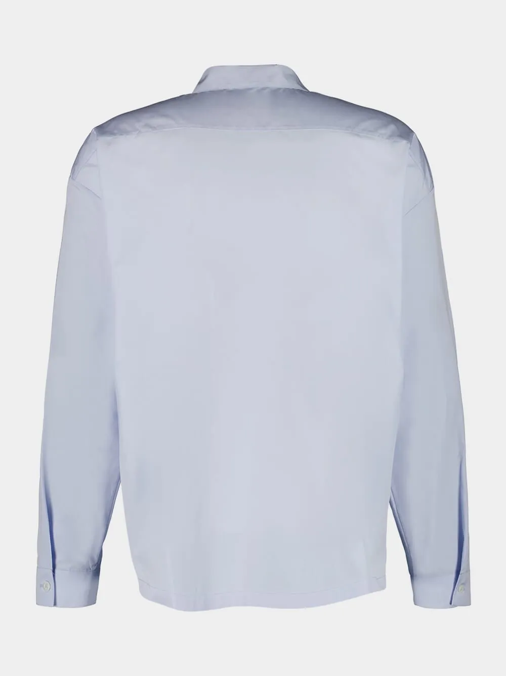 Light Blue Poplin Shirt with Zipper