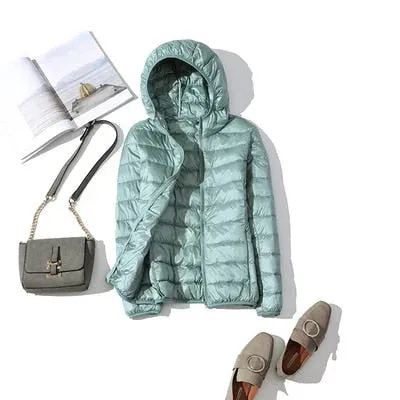 Lightweight down jacket with zip and pockets - dina