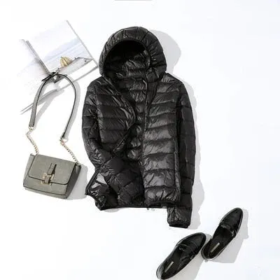 Lightweight down jacket with zip and pockets - dina