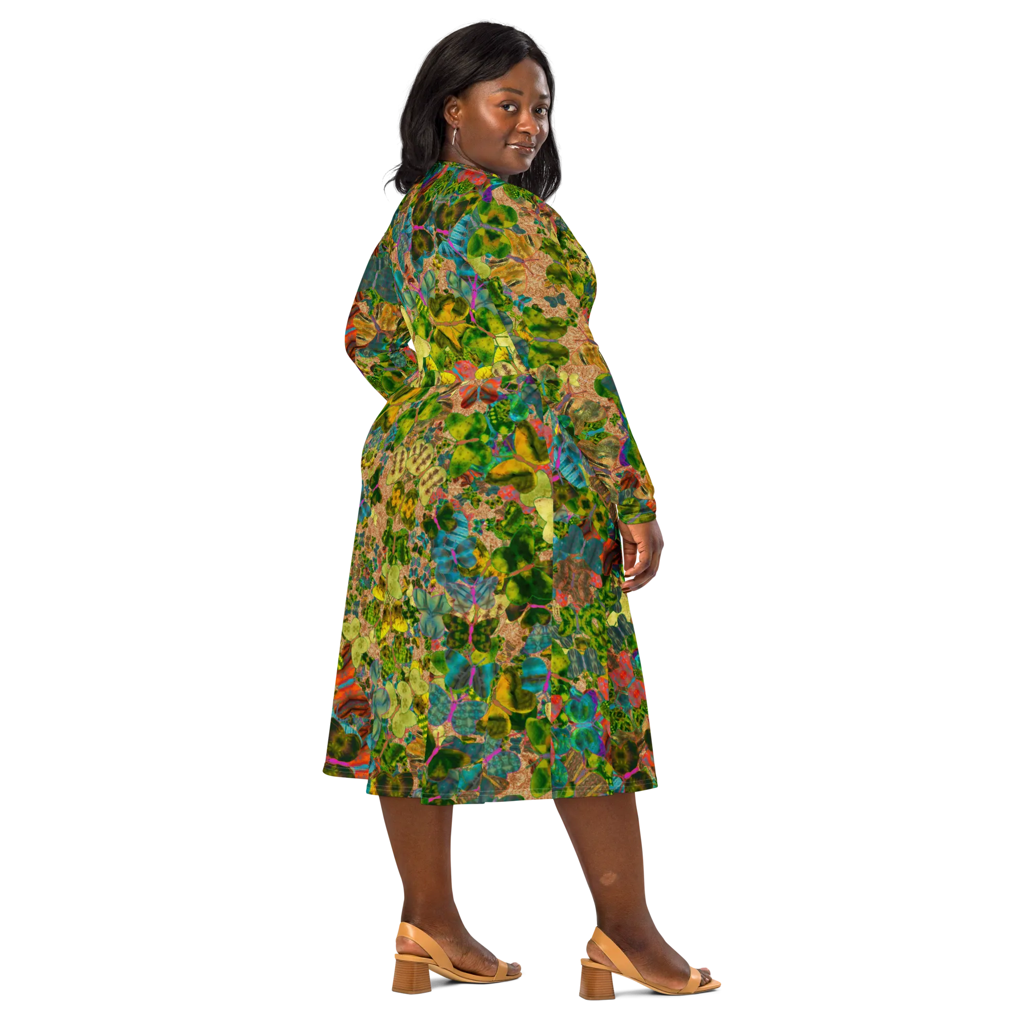 Long Sleeve Midi Dress (Her/Muliebris)(Butterfly Glade Ouroboros Smith Fabric) RJSTHS2022 RJS