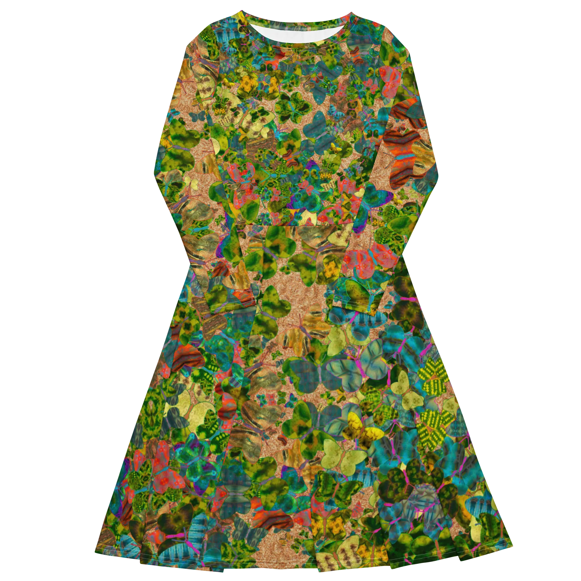 Long Sleeve Midi Dress (Her/Muliebris)(Butterfly Glade Ouroboros Smith Fabric) RJSTHS2022 RJS
