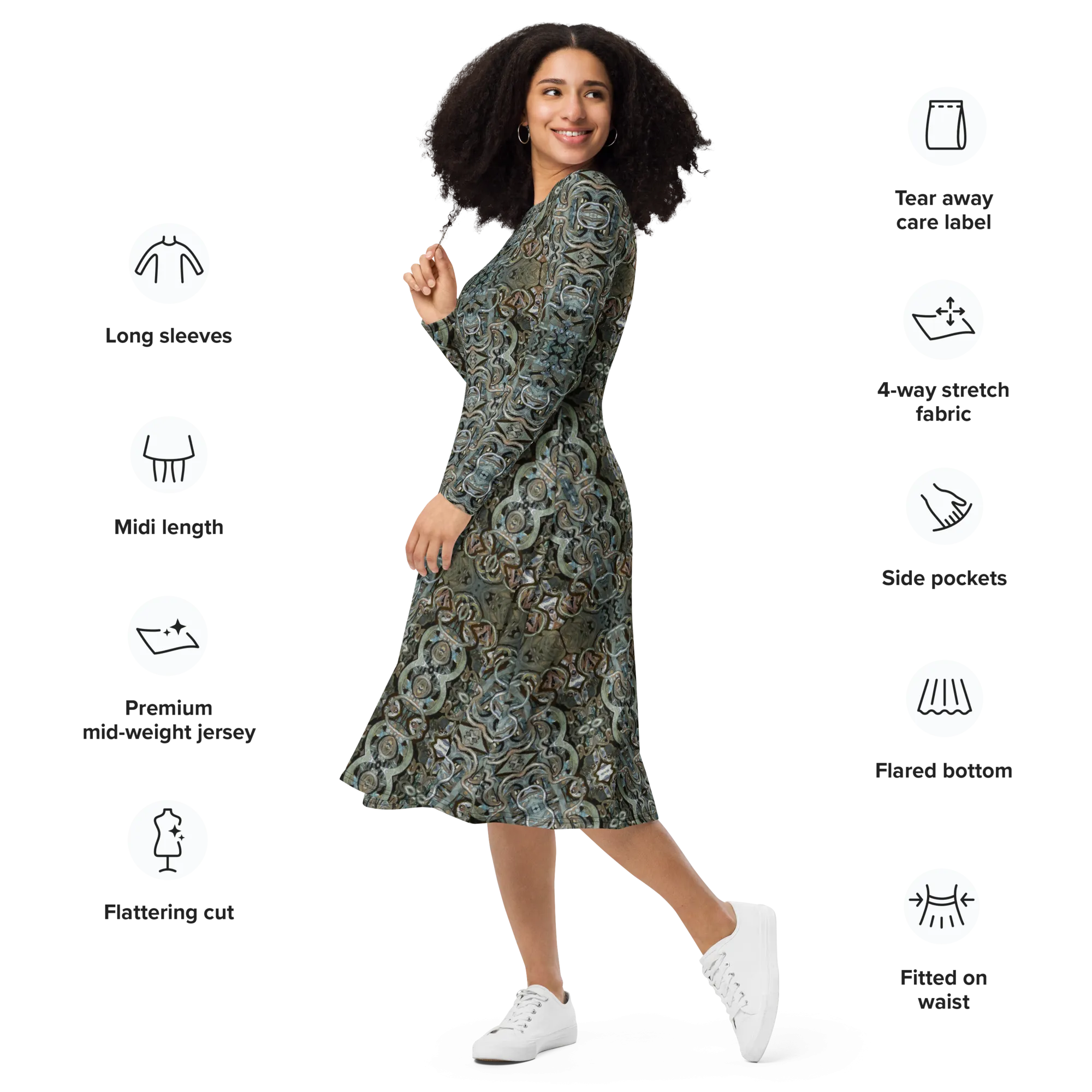 Long Sleeve Midi Dress (Her/Muliebris)(Grail Night Hoard Virtus 8.10) RJSTHS2022 RJS