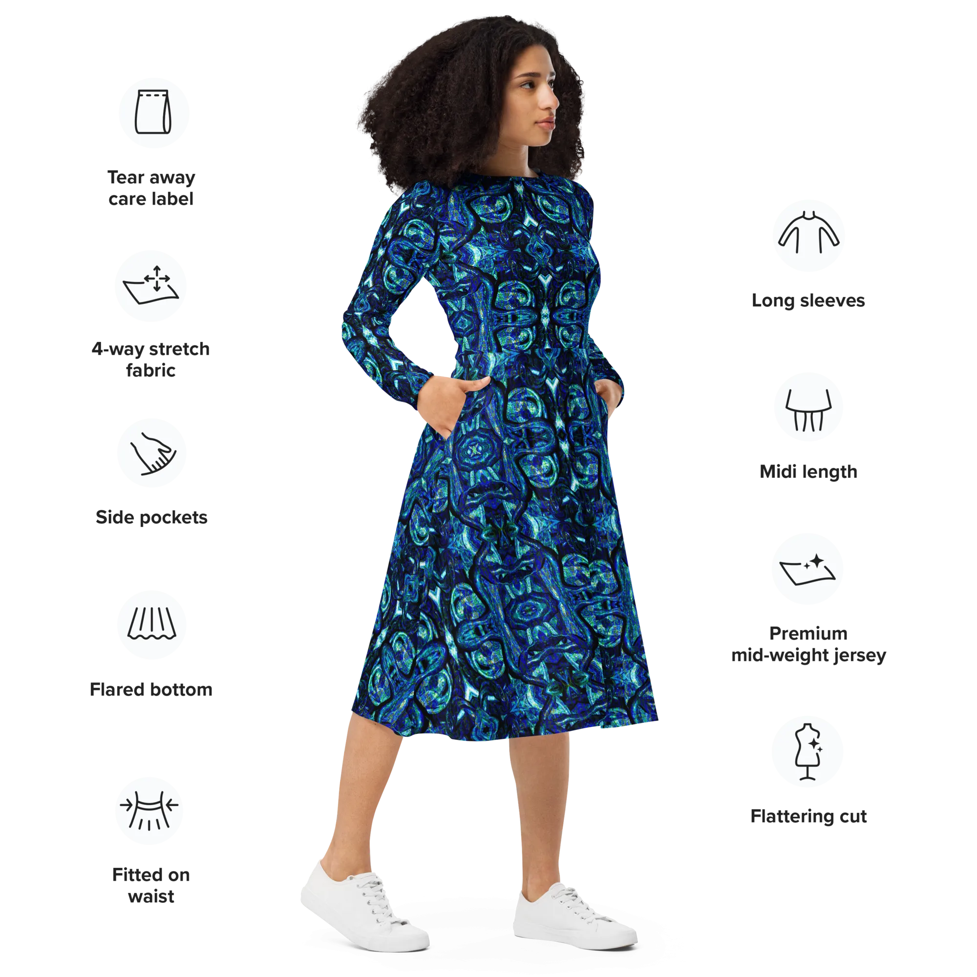 Long Sleeve Midi Dress (Her/Muliebris)(Pure Candy GNHV8.2.1 Blue Logo@Alchemic) RJSTHS2022 RJS