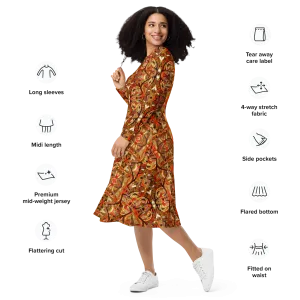 Long Sleeve Midi Dress (Her/Muliebris)(Pure Candy GNHV8.2.1 Orange Logo@Alchemic) RJSTHS2022 RJS