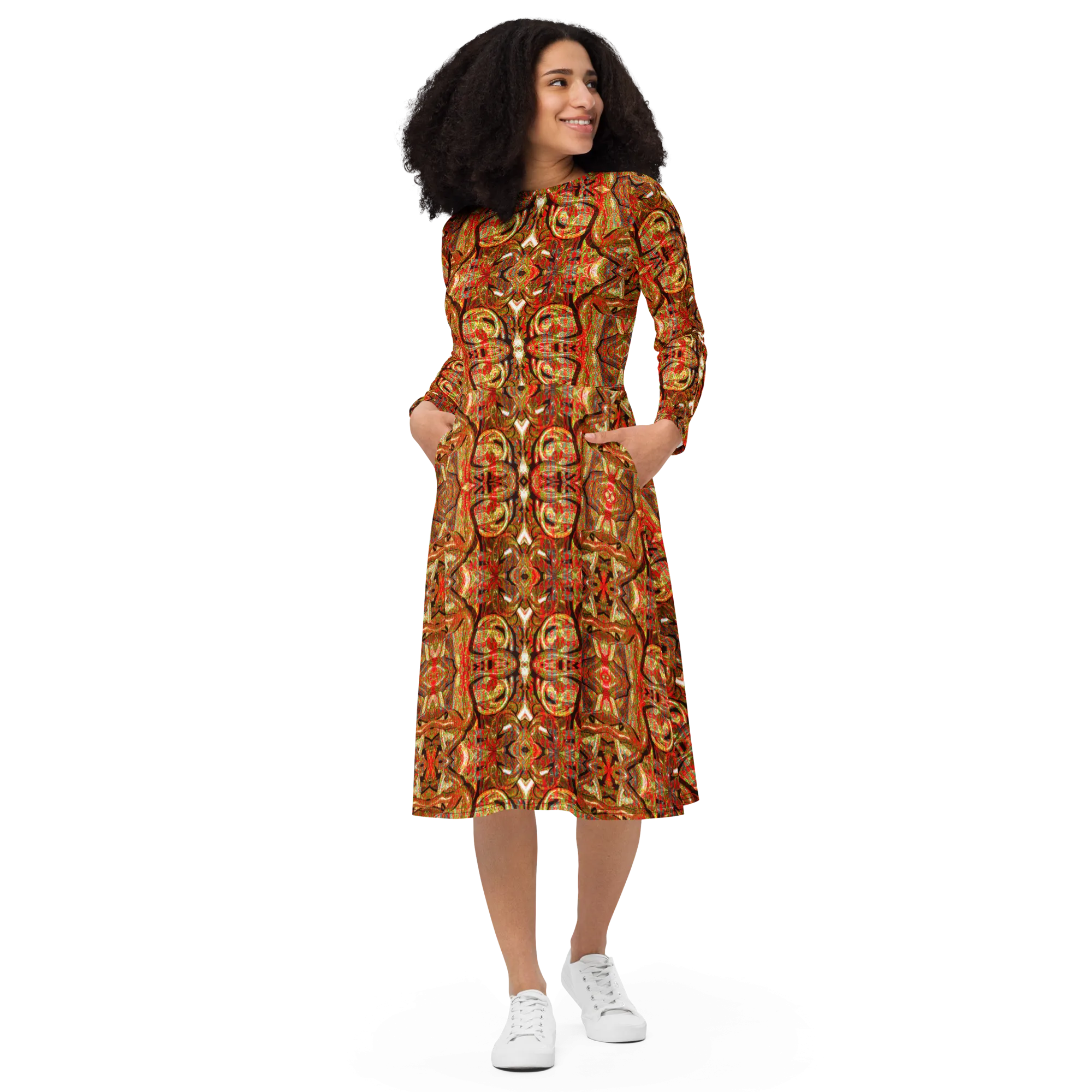 Long Sleeve Midi Dress (Her/Muliebris)(Pure Candy GNHV8.2.1 Orange Logo@Alchemic) RJSTHS2022 RJS