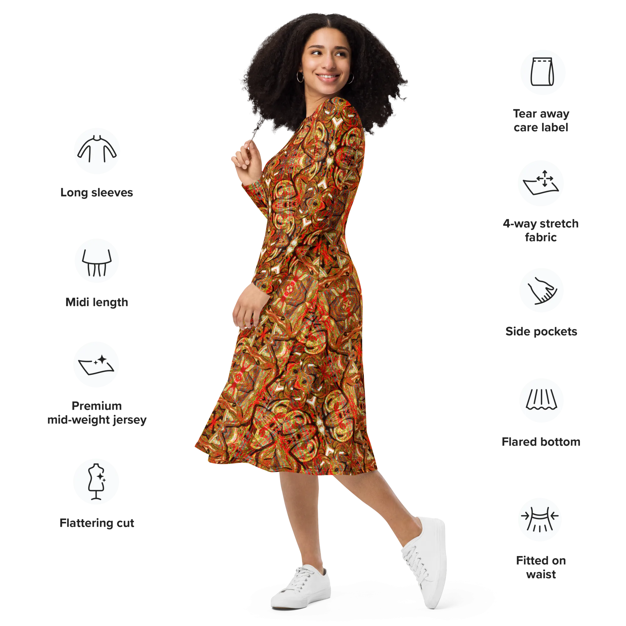 Long Sleeve Midi Dress (Her/Muliebris)(Pure Candy GNHV8.2.1 Orange Logo@Alchemic) RJSTHS2022 RJS