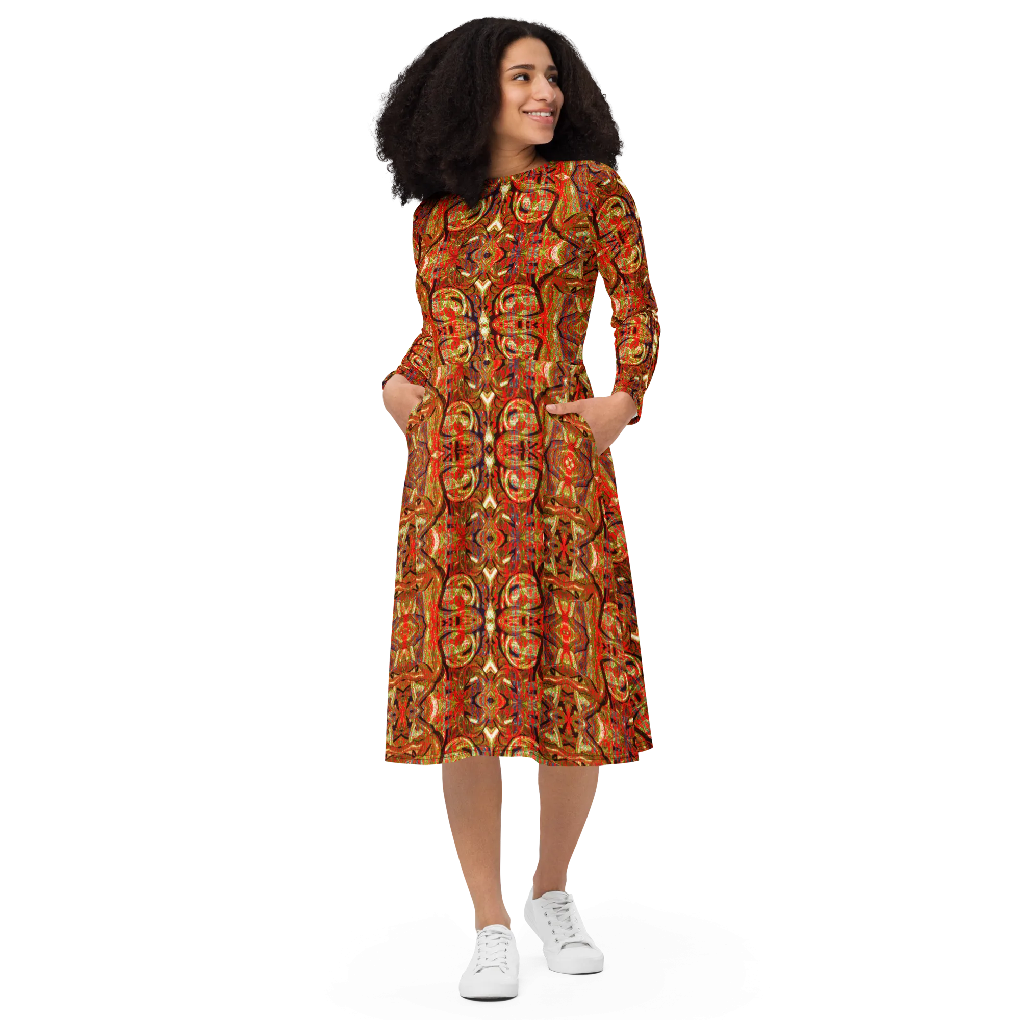 Long Sleeve Midi Dress (Her/Muliebris)(Pure Candy GNHV8.2.1 Orange Logo@Alchemic) RJSTHS2022 RJS
