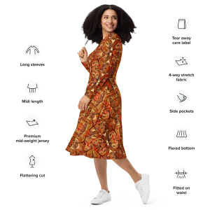 Long Sleeve Midi Dress (Her/Muliebris)(Pure Candy GNHV8.2.1 Orange Logo@Alchemic) RJSTHS2022 RJS