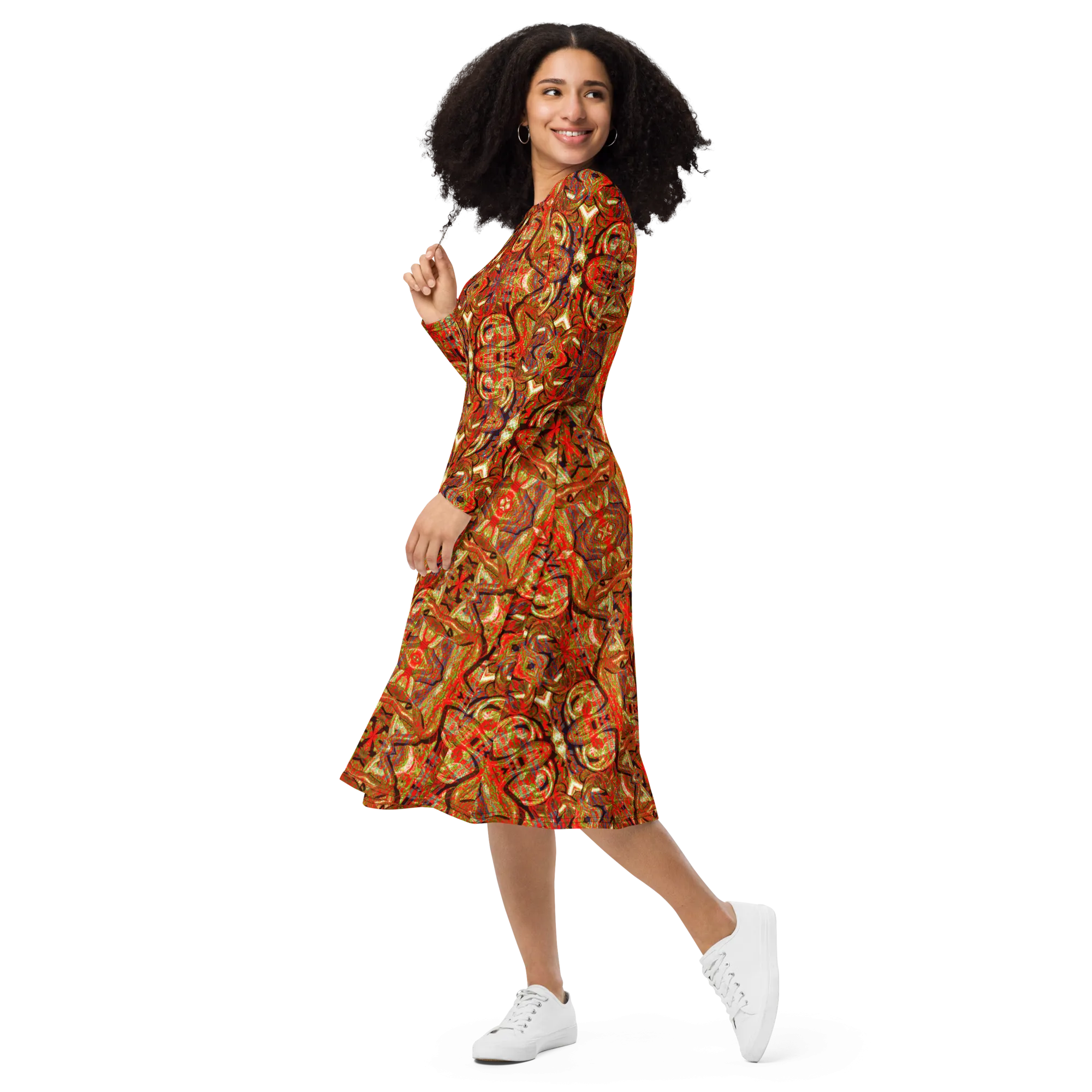 Long Sleeve Midi Dress (Her/Muliebris)(Pure Candy GNHV8.2.1 Orange Logo@Alchemic) RJSTHS2022 RJS