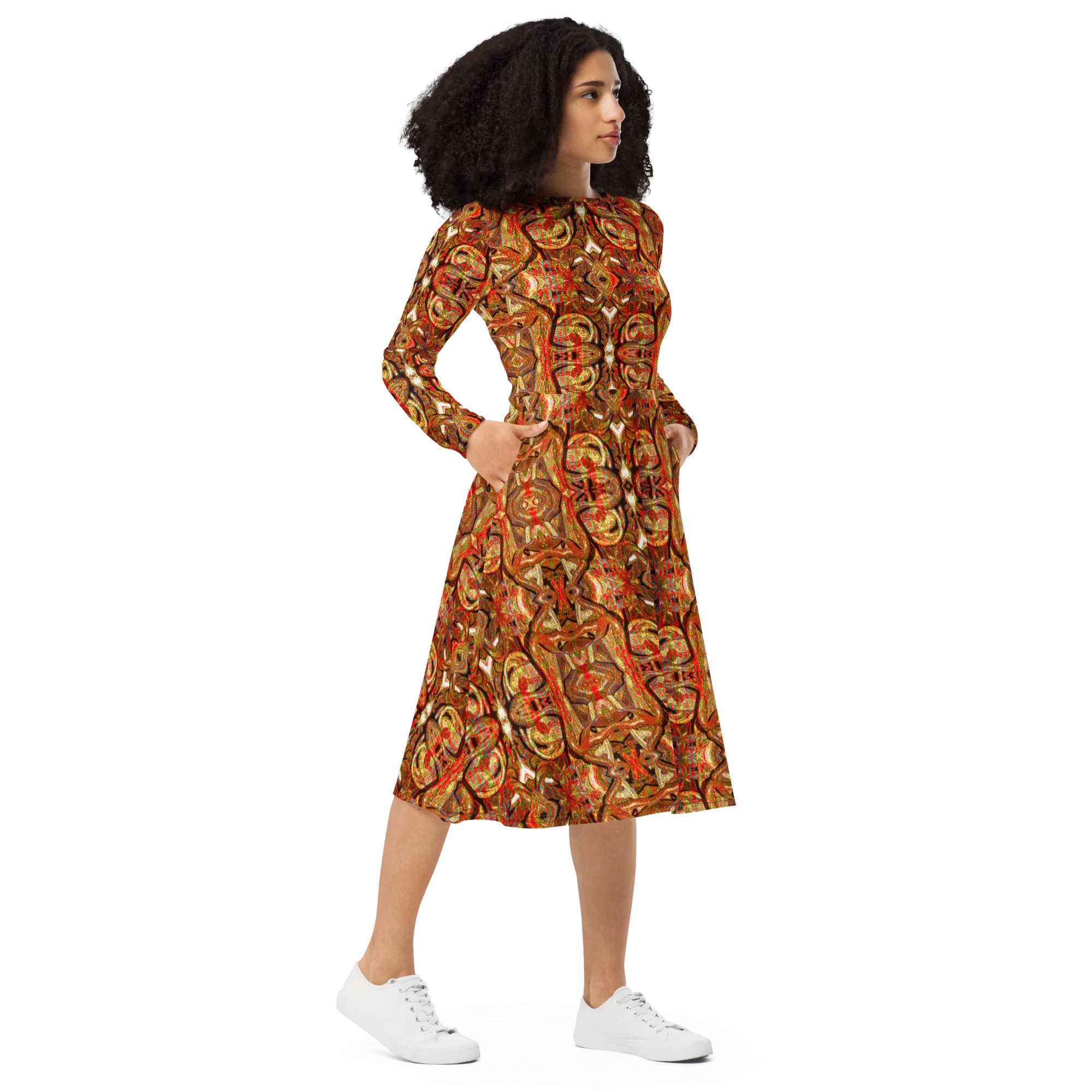 Long Sleeve Midi Dress (Her/Muliebris)(Pure Candy GNHV8.2.1 Orange Logo@Alchemic) RJSTHS2022 RJS