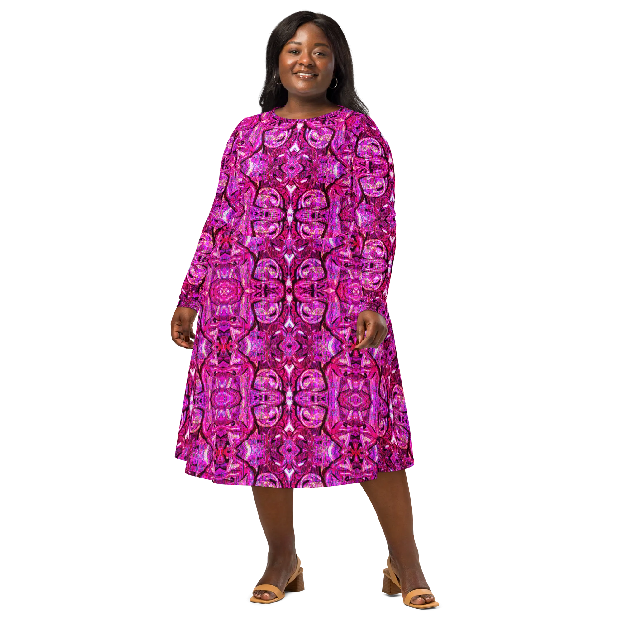 Long Sleeve Midi Dress (Her/Muliebris)(Pure Candy GNHV8.2.1 Pink Logo@Alchemic) RJSTHS2022 RJS
