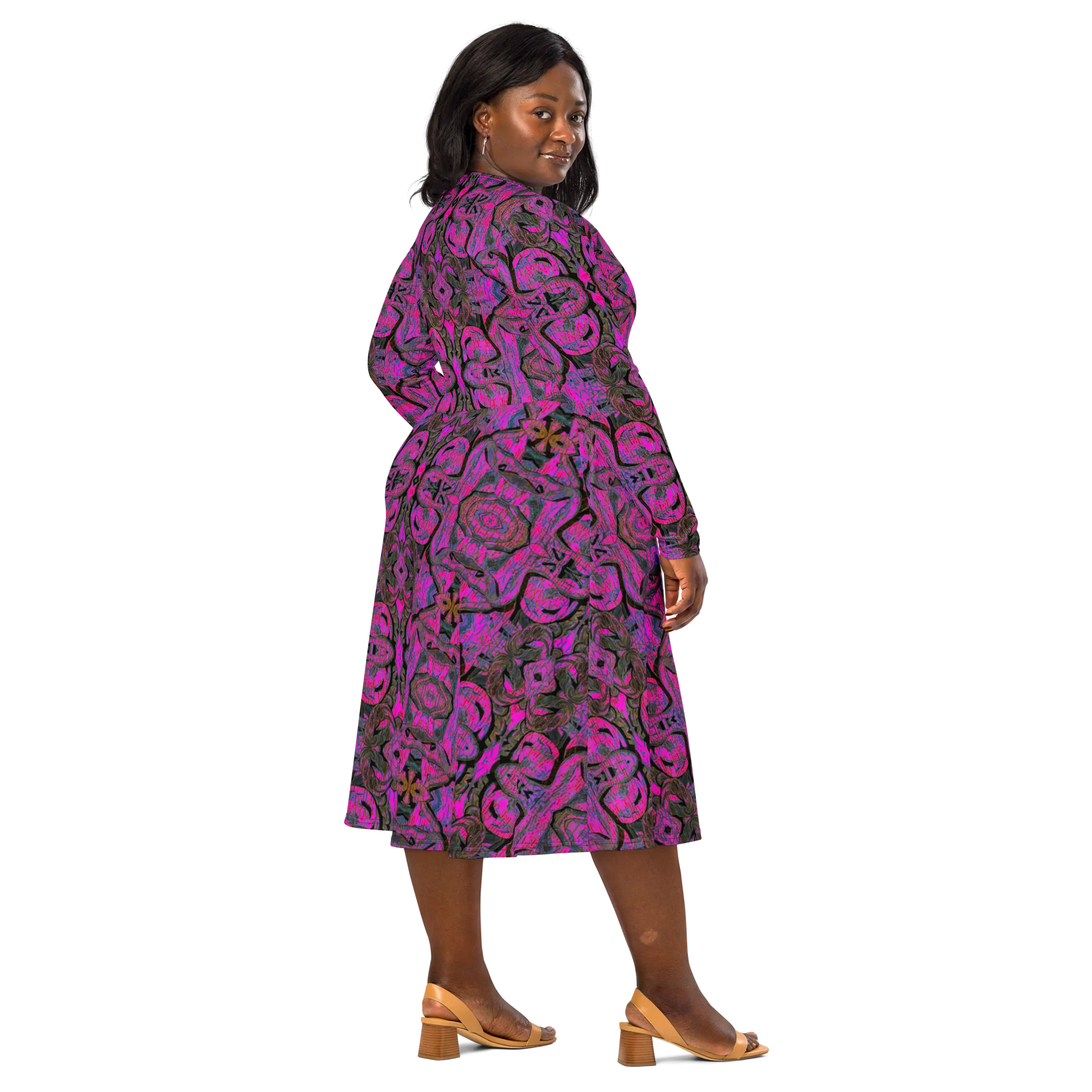 Long Sleeve Midi Dress (Her/Muliebris)(Pure Candy GNHV8.2.1 Pink Logo@Alchemic) RJSTHS2022 RJS