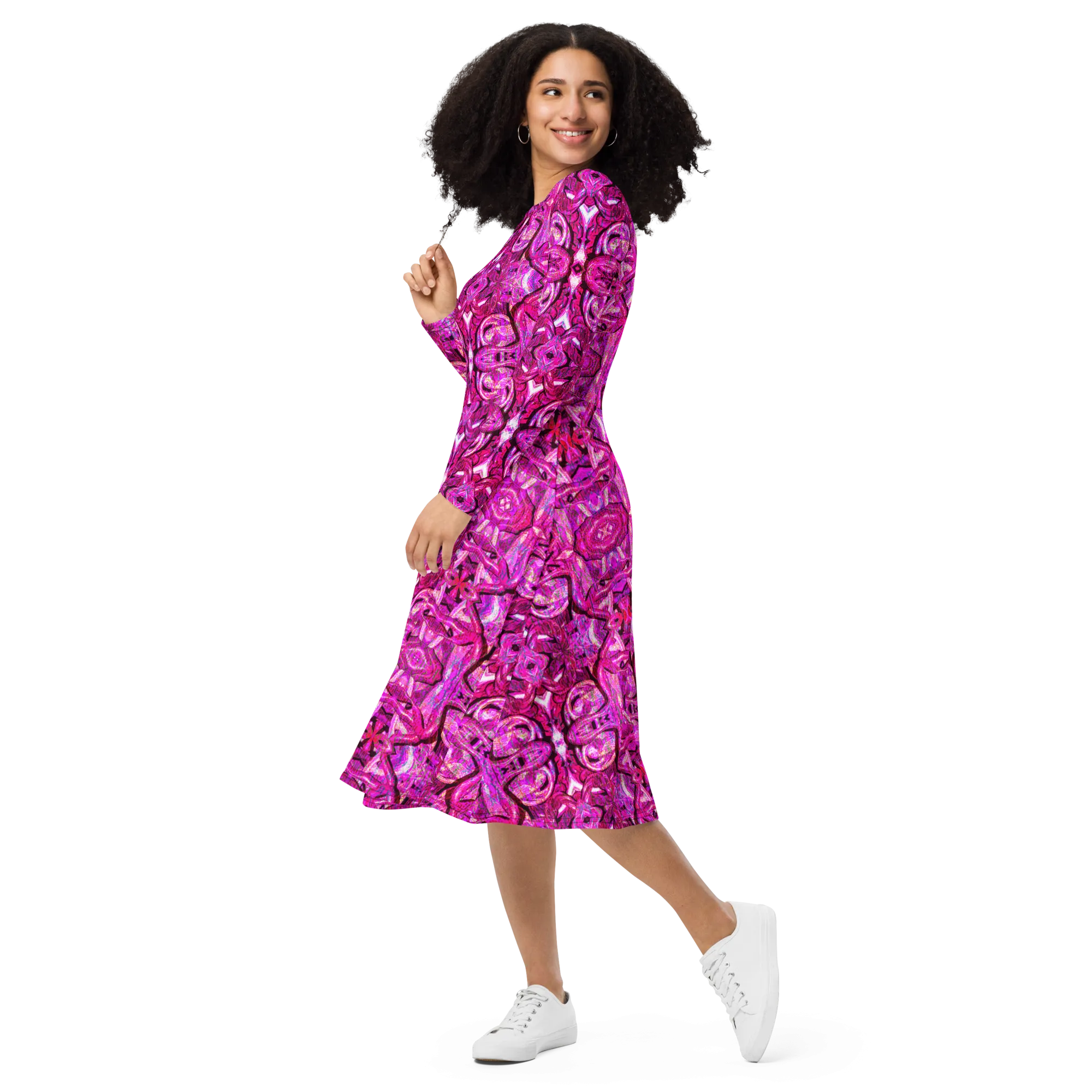 Long Sleeve Midi Dress (Her/Muliebris)(Pure Candy GNHV8.2.1 Pink Logo@Alchemic) RJSTHS2022 RJS