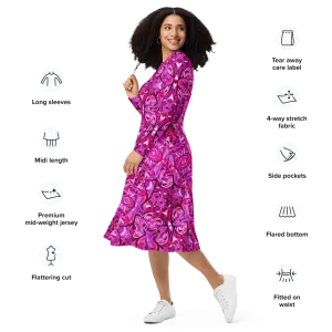 Long Sleeve Midi Dress (Her/Muliebris)(Pure Candy GNHV8.2.1 Pink Logo@Alchemic) RJSTHS2022 RJS