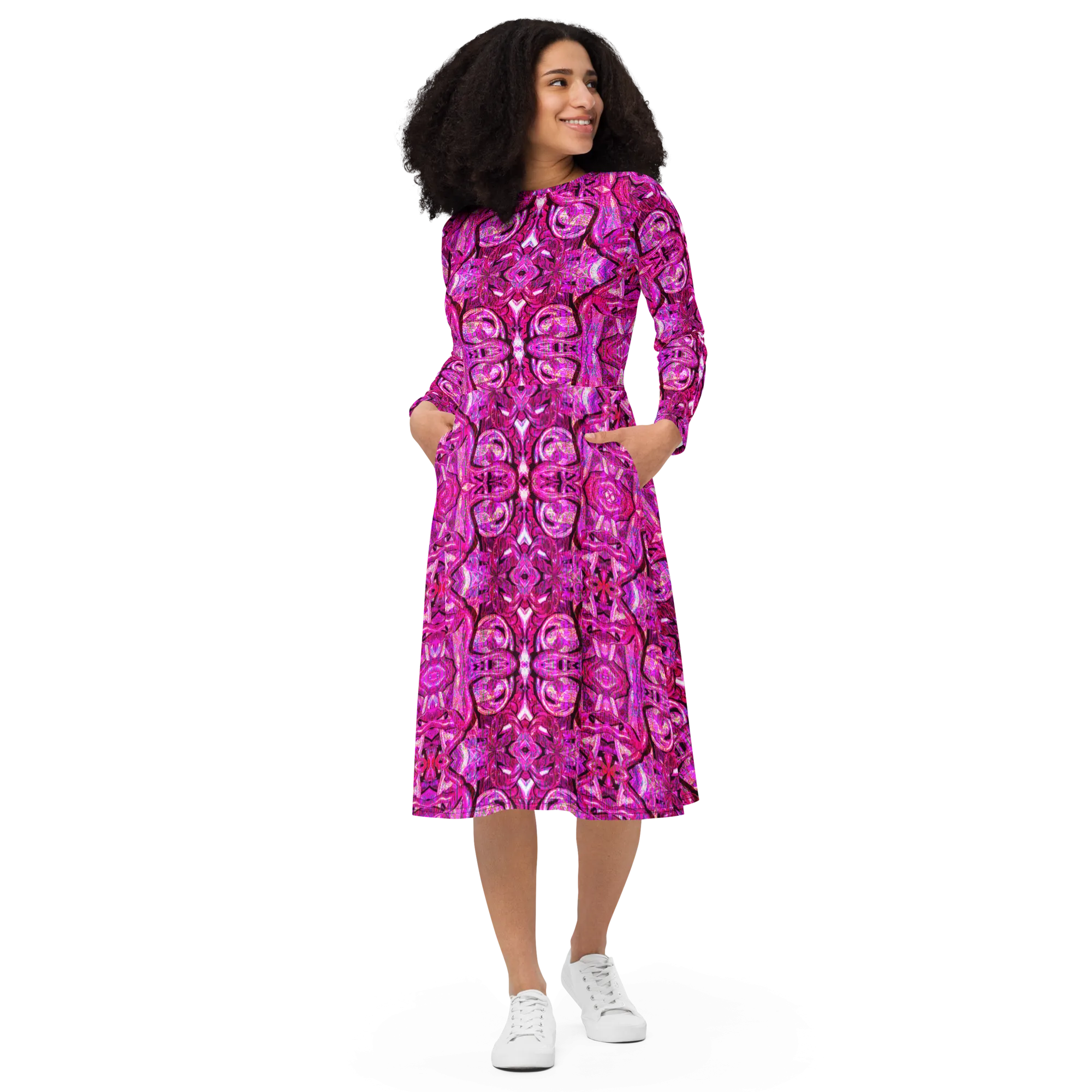 Long Sleeve Midi Dress (Her/Muliebris)(Pure Candy GNHV8.2.1 Pink Logo@Alchemic) RJSTHS2022 RJS