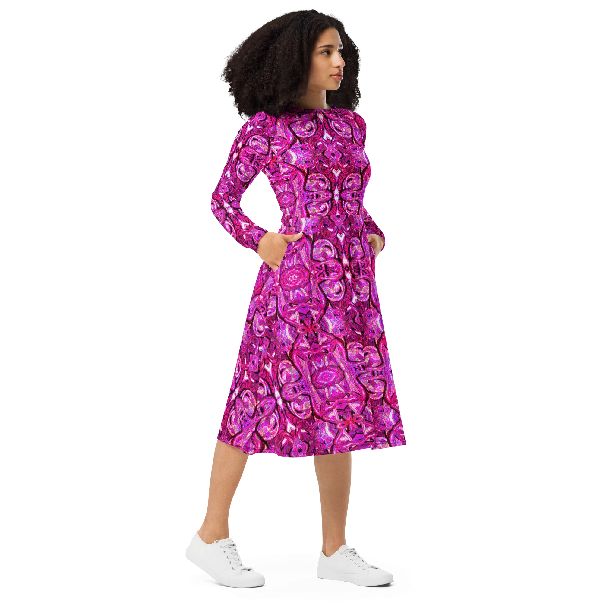 Long Sleeve Midi Dress (Her/Muliebris)(Pure Candy GNHV8.2.1 Pink Logo@Alchemic) RJSTHS2022 RJS