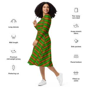 Long Sleeve Midi Dress (Her/Muliebris)(Rind#1 Rind Link) RJSTH@Fabric#1 RJTHS2022 RJS