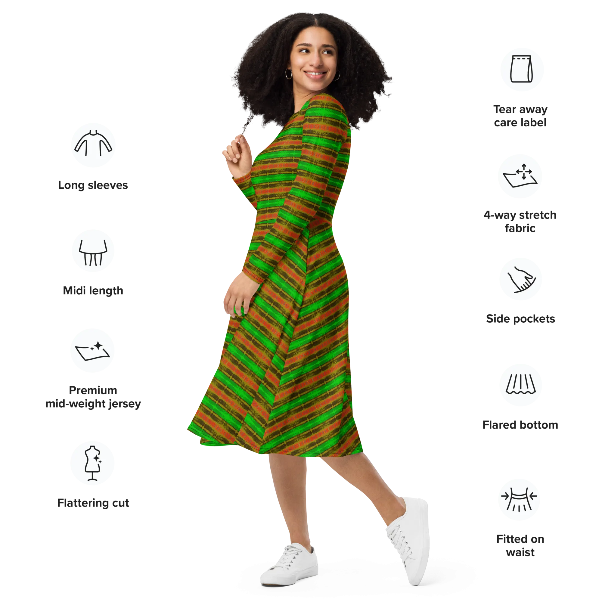 Long Sleeve Midi Dress (Her/Muliebris)(Rind#1 Rind Link) RJSTH@Fabric#1 RJTHS2022 RJS