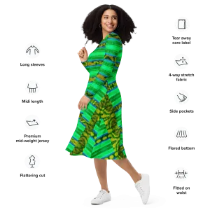 Long Sleeve Midi Dress (Her/Muliebris)(Rind#10 Rind Link) RJSTH@Fabric#10 RJSTHS2022 RJS
