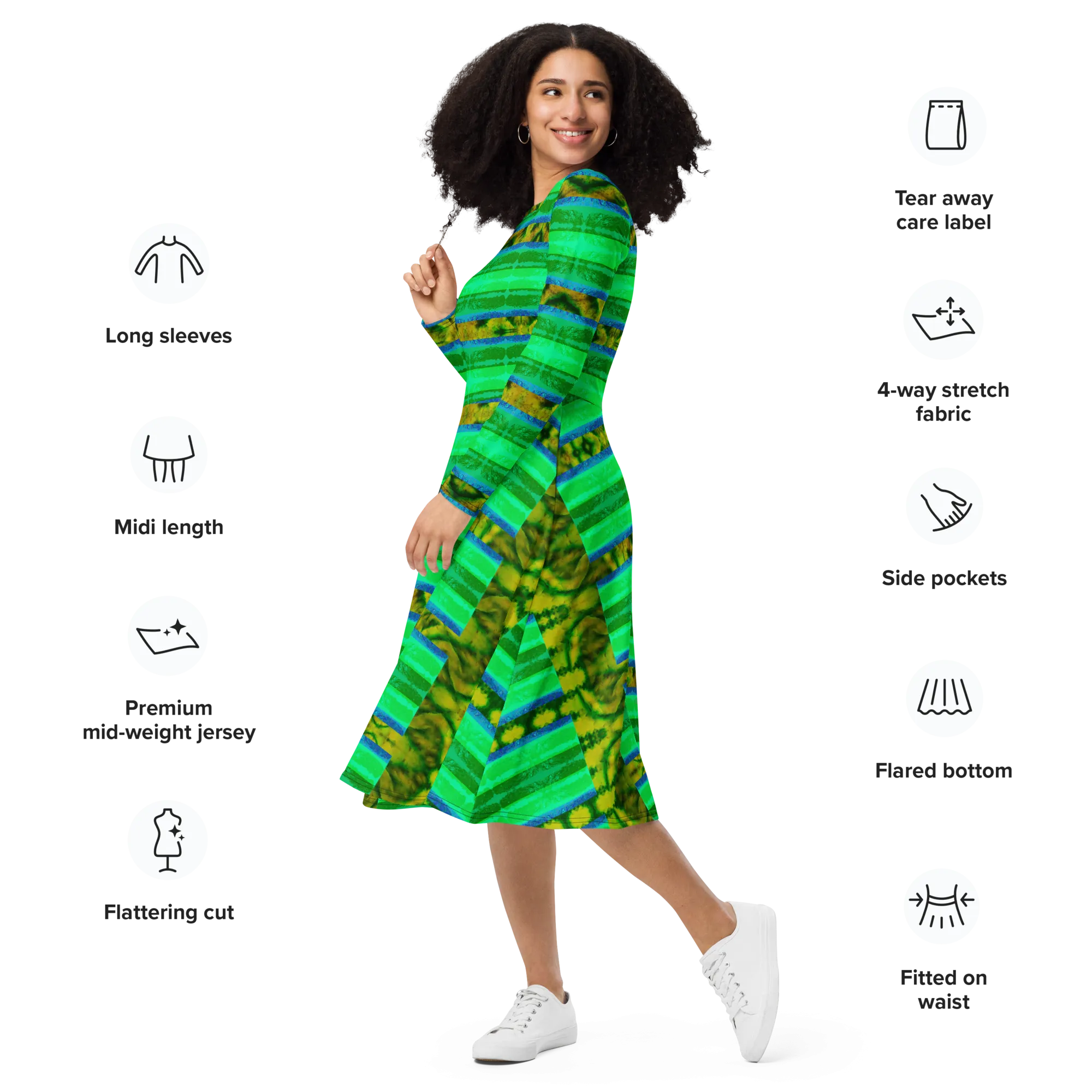 Long Sleeve Midi Dress (Her/Muliebris)(Rind#10 Rind Link) RJSTH@Fabric#10 RJSTHS2022 RJS