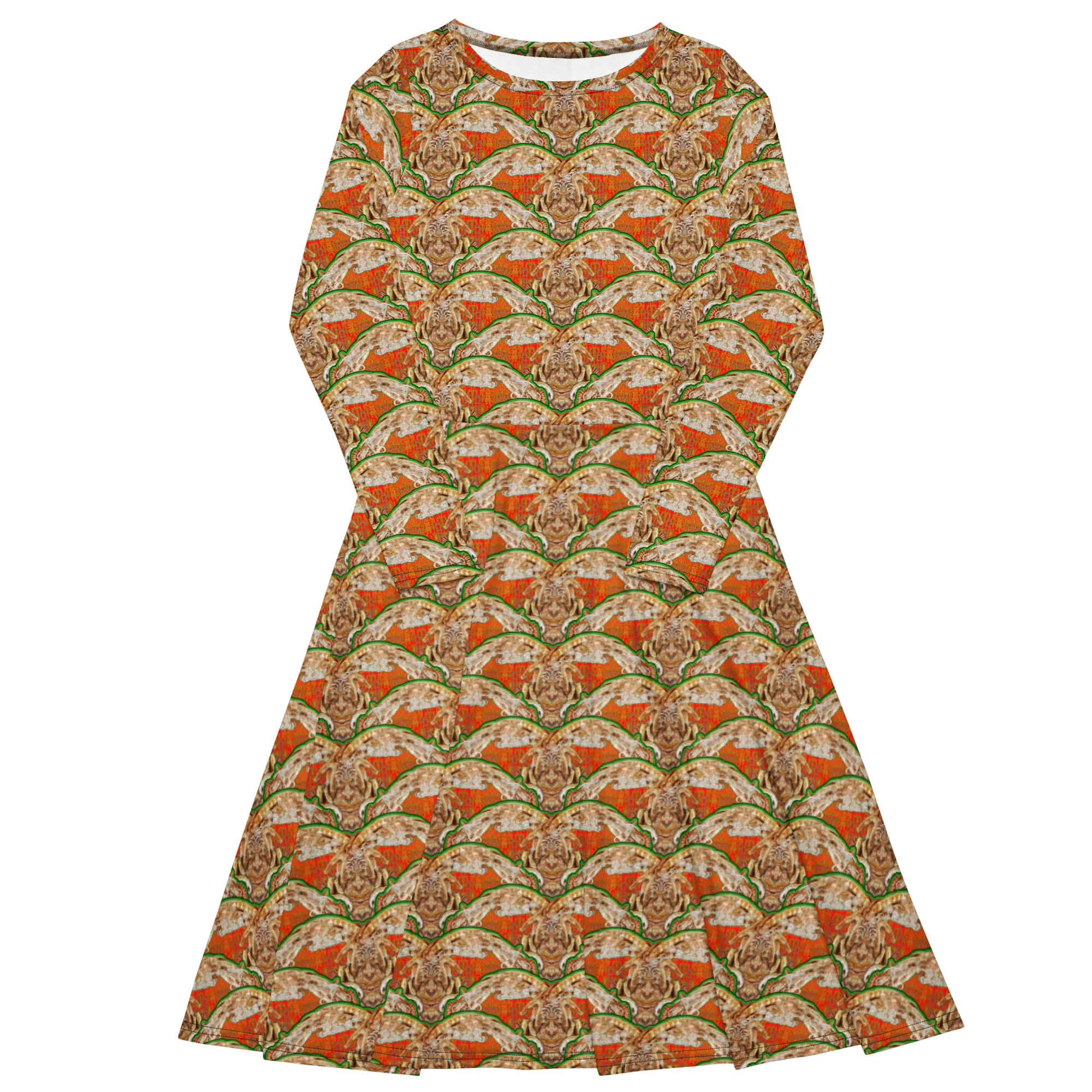 Long Sleeve Midi Dress (Her/Muliebris)(Rind#2 Ouroboros Butterfly Orange Logo) RJSTHS2022 RJS