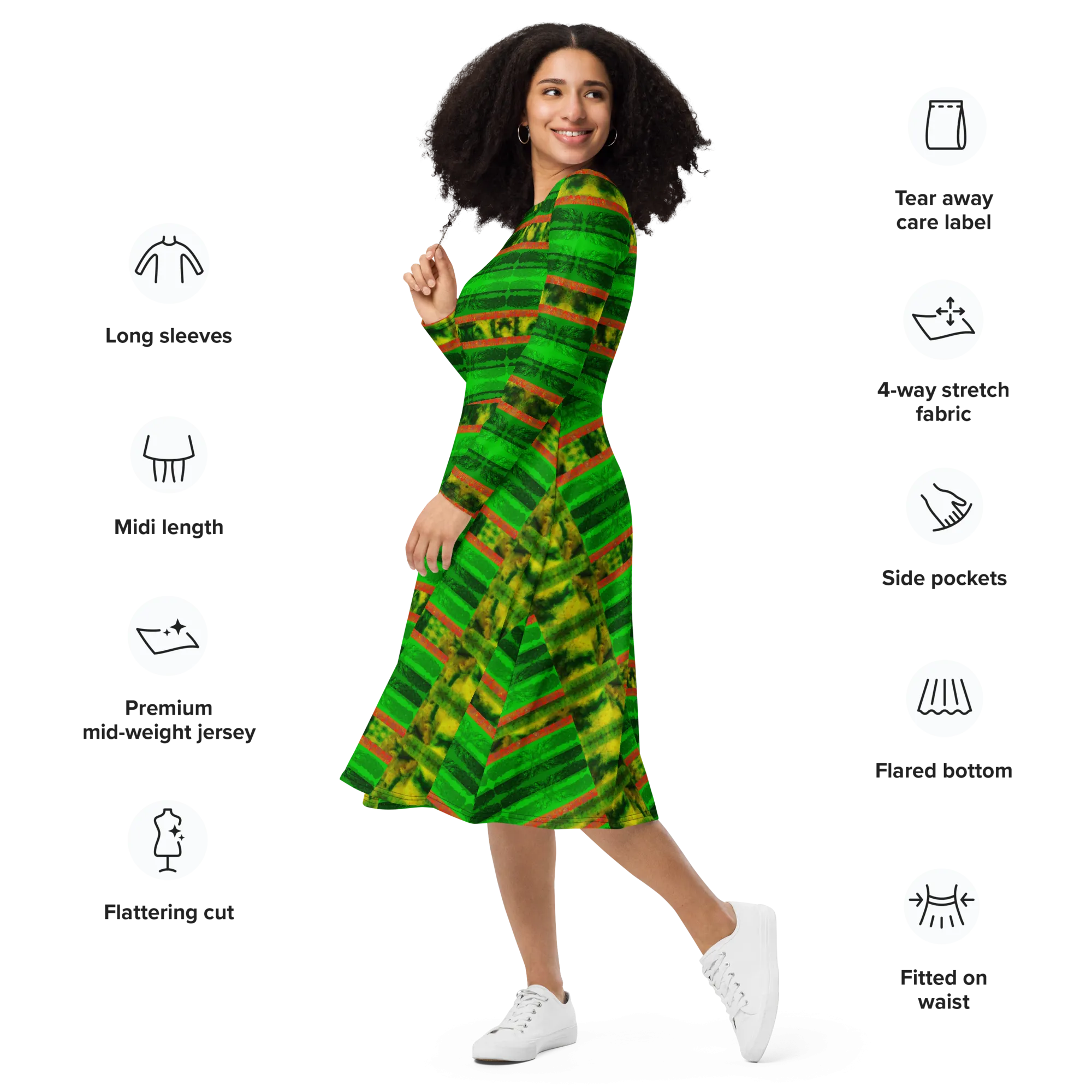 Long Sleeve Midi Dress (Her/Muliebris)(Rind#3 Rind Link) RJSTH@Fabric#3 RJSTHS2022 RJS