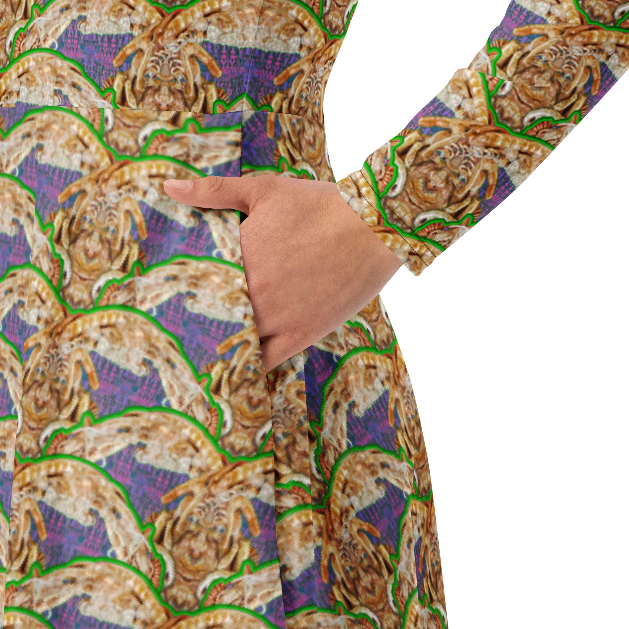 Long Sleeve Midi Dress (Her/Muliebris)(Rind#5 Ouroboros Butterfly Purple Logo) RJSTHS2022 RJS