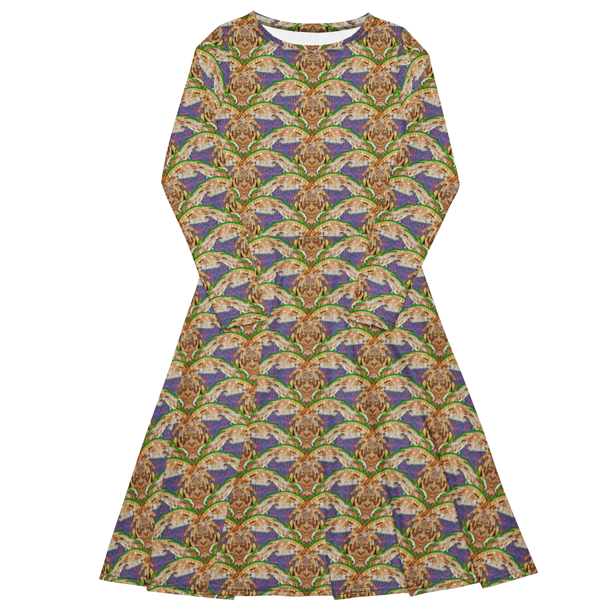 Long Sleeve Midi Dress (Her/Muliebris)(Rind#5 Ouroboros Butterfly Purple Logo) RJSTHS2022 RJS
