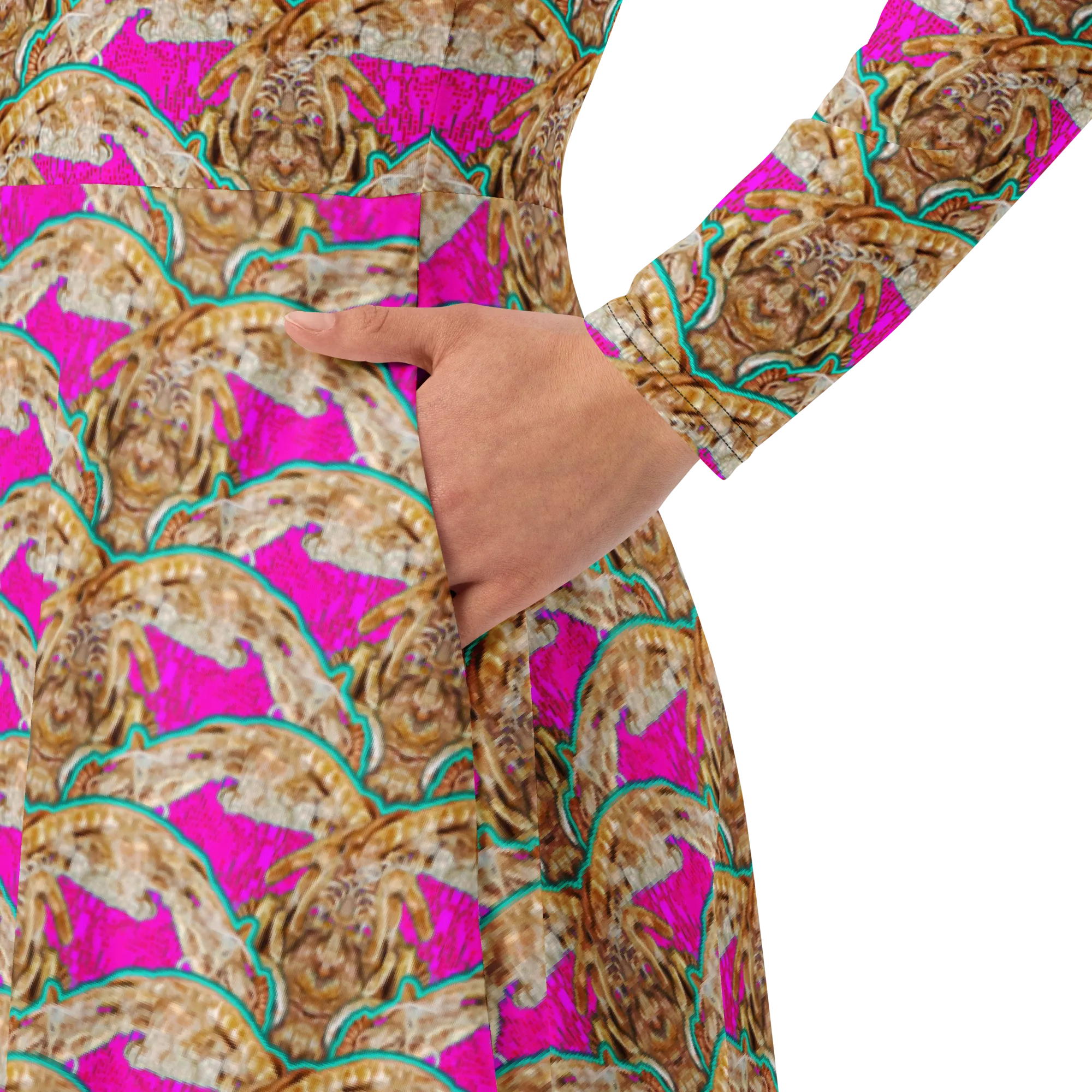 Long Sleeve Midi Dress (Her/Muliebris)(Rind#8 Ouroboros Butterfly Pink Logo) RJSTHS2022 RJS