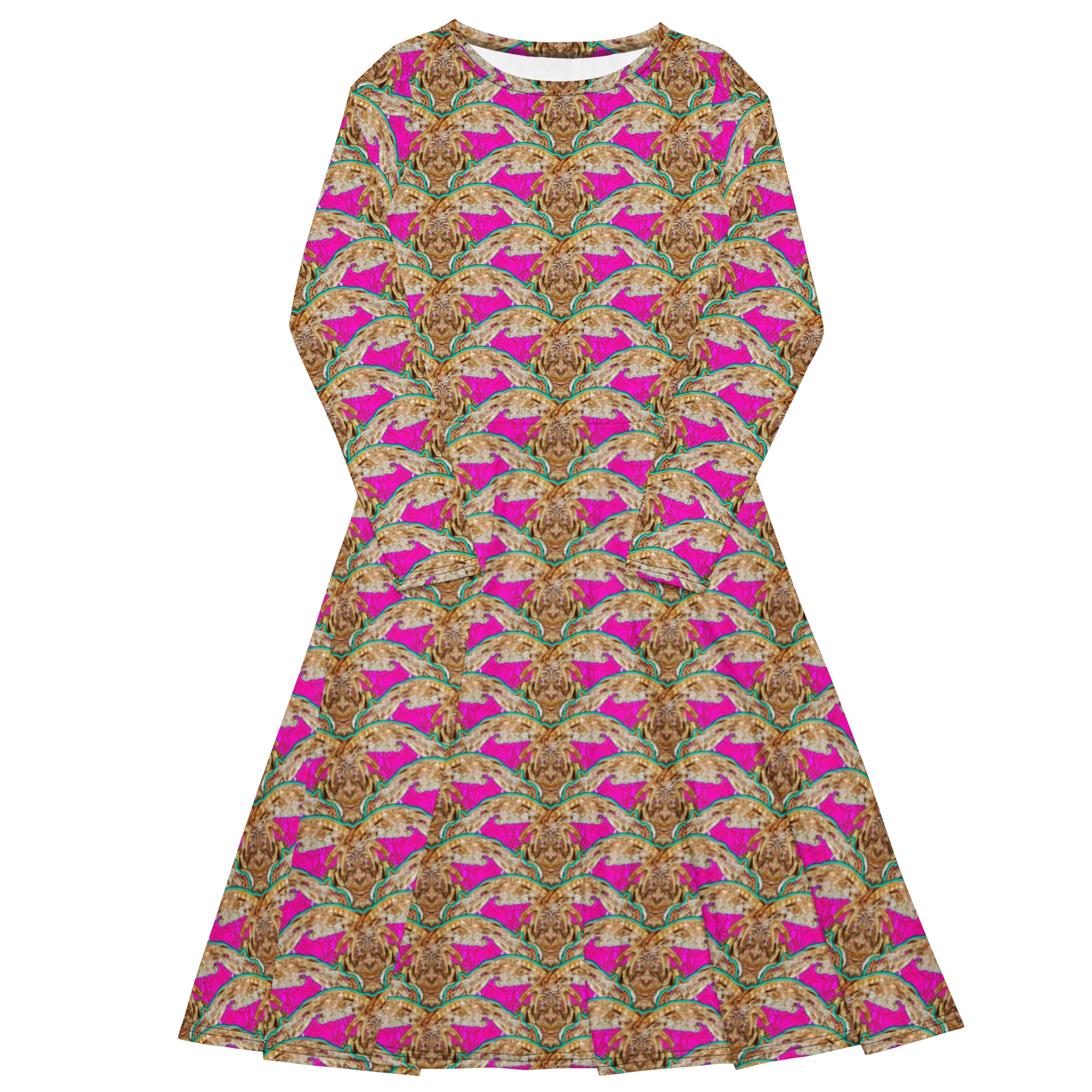 Long Sleeve Midi Dress (Her/Muliebris)(Rind#8 Ouroboros Butterfly Pink Logo) RJSTHS2022 RJS