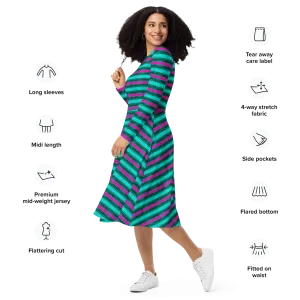 Long Sleeve Midi Dress (Her/Muliebris)(Rind#8 Rind Link) RJSTH@Fabric#8 RJTHS2022 RJS