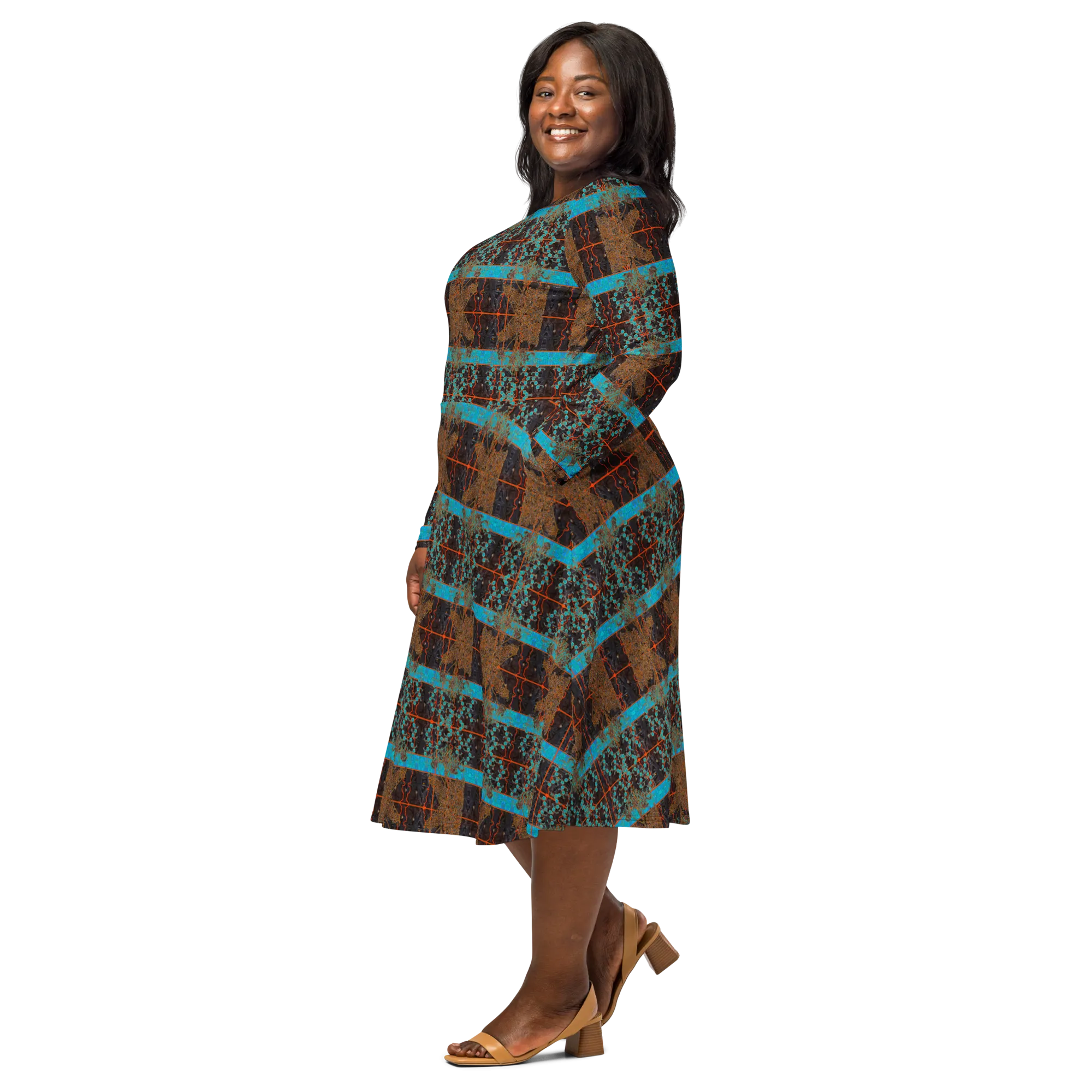 Long Sleeve Midi Dress (Her/Muliebris)(Tree Link WindSong Flower) RJSTH@Fabric#12 RJSTHS2022 RJS