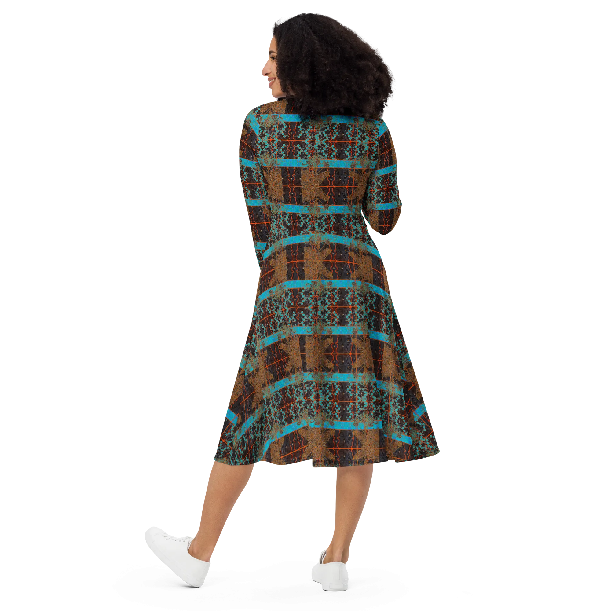 Long Sleeve Midi Dress (Her/Muliebris)(Tree Link WindSong Flower) RJSTH@Fabric#12 RJSTHS2022 RJS