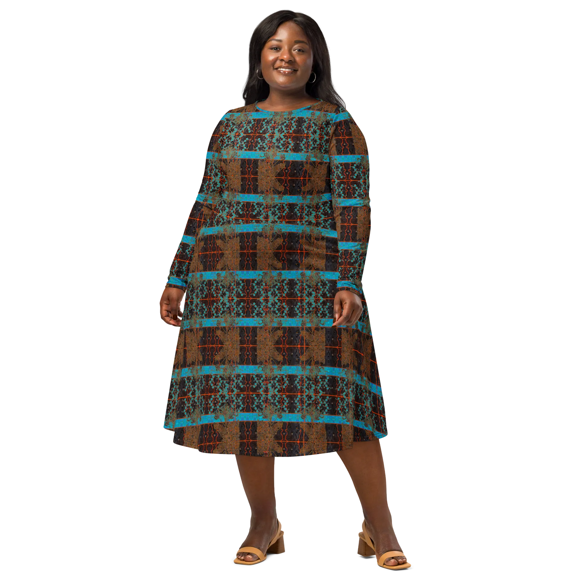 Long Sleeve Midi Dress (Her/Muliebris)(Tree Link WindSong Flower) RJSTH@Fabric#12 RJSTHS2022 RJS