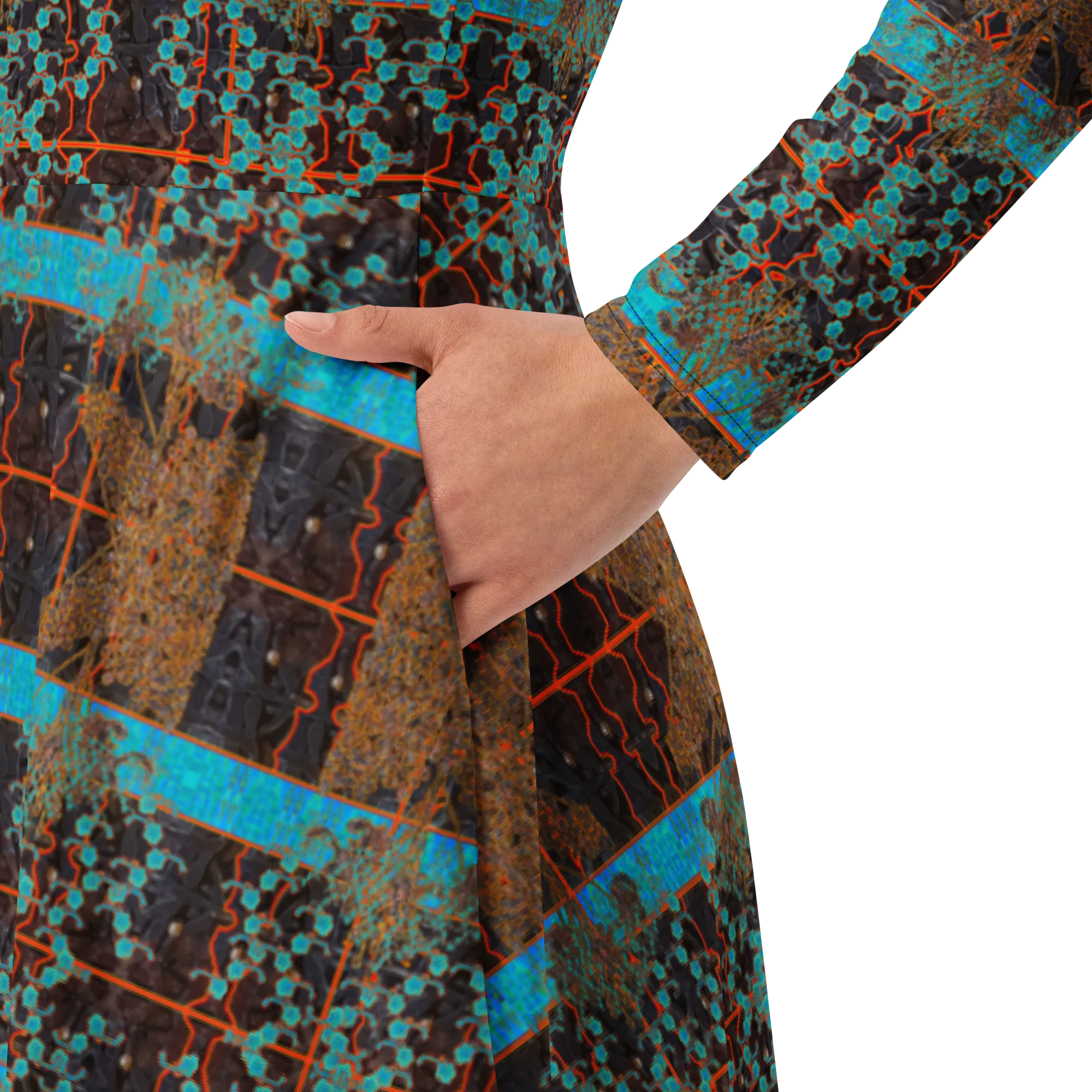 Long Sleeve Midi Dress (Her/Muliebris)(Tree Link WindSong Flower) RJSTH@Fabric#12 RJSTHS2022 RJS