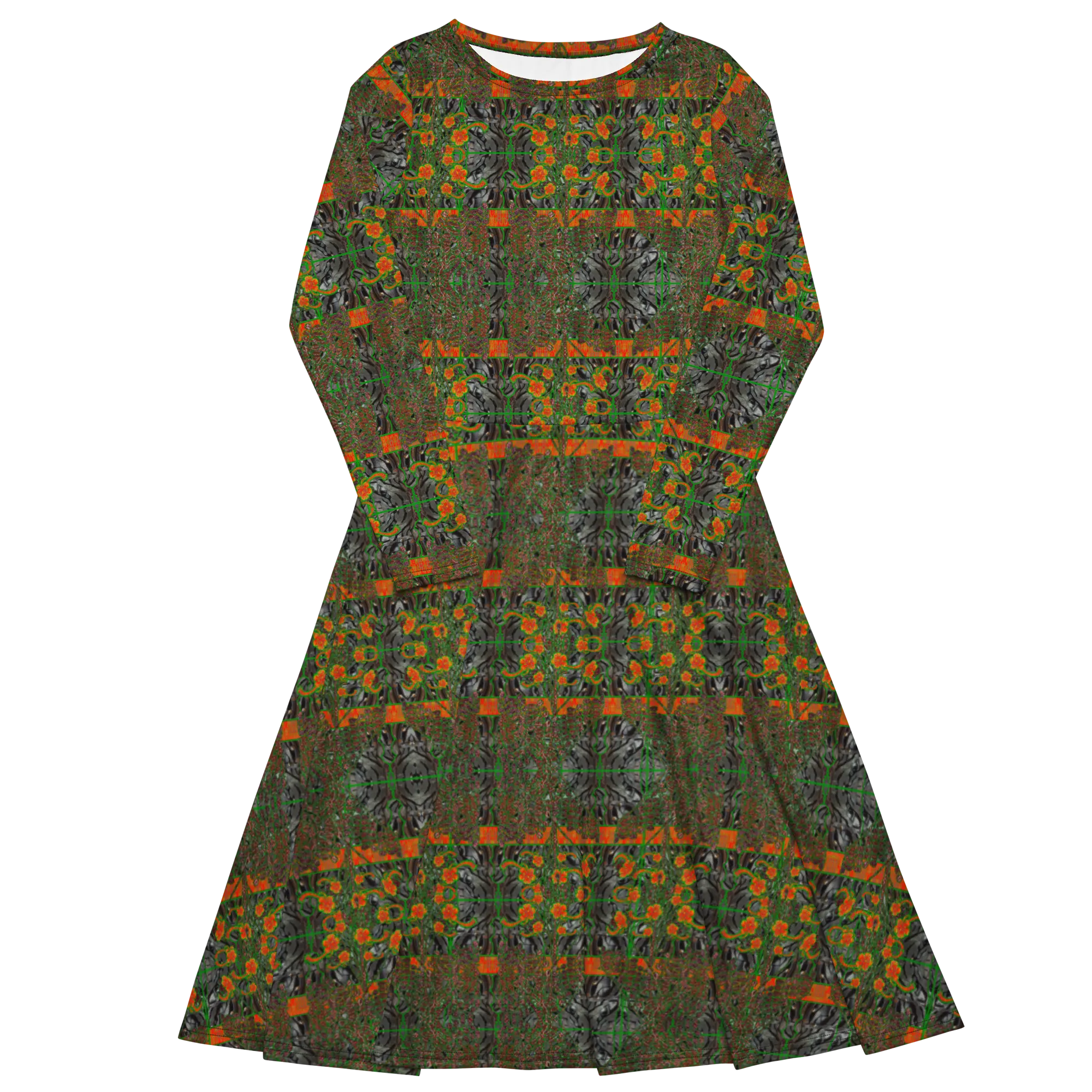 Long Sleeve Midi Dress (Her/Muliebris)(Tree Link WindSong Flower) RJSTH@Fabric#3 RJSTHS2022 RJS