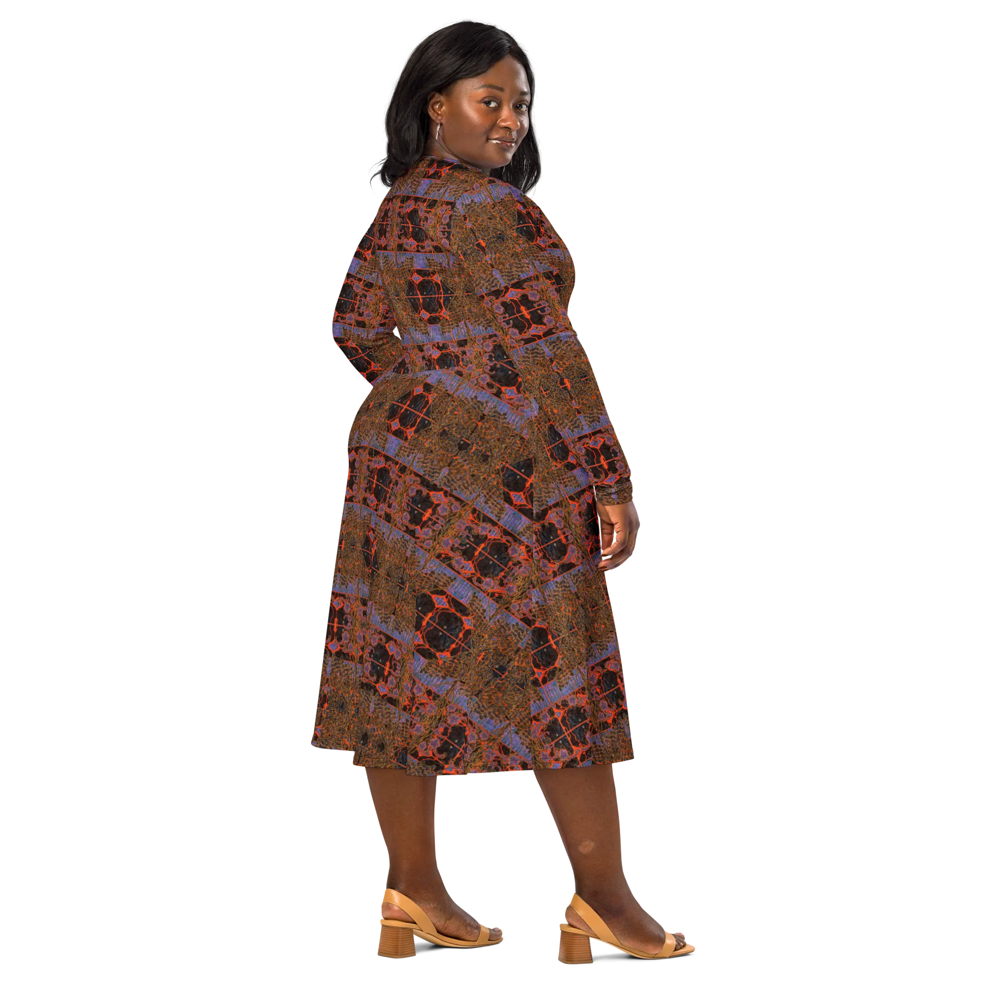 Long Sleeve Midi Dress (Her/Muliebris)(Tree Link WindSong Flower) RJSTH@Fabric#6 RJSTHS2022 RJS