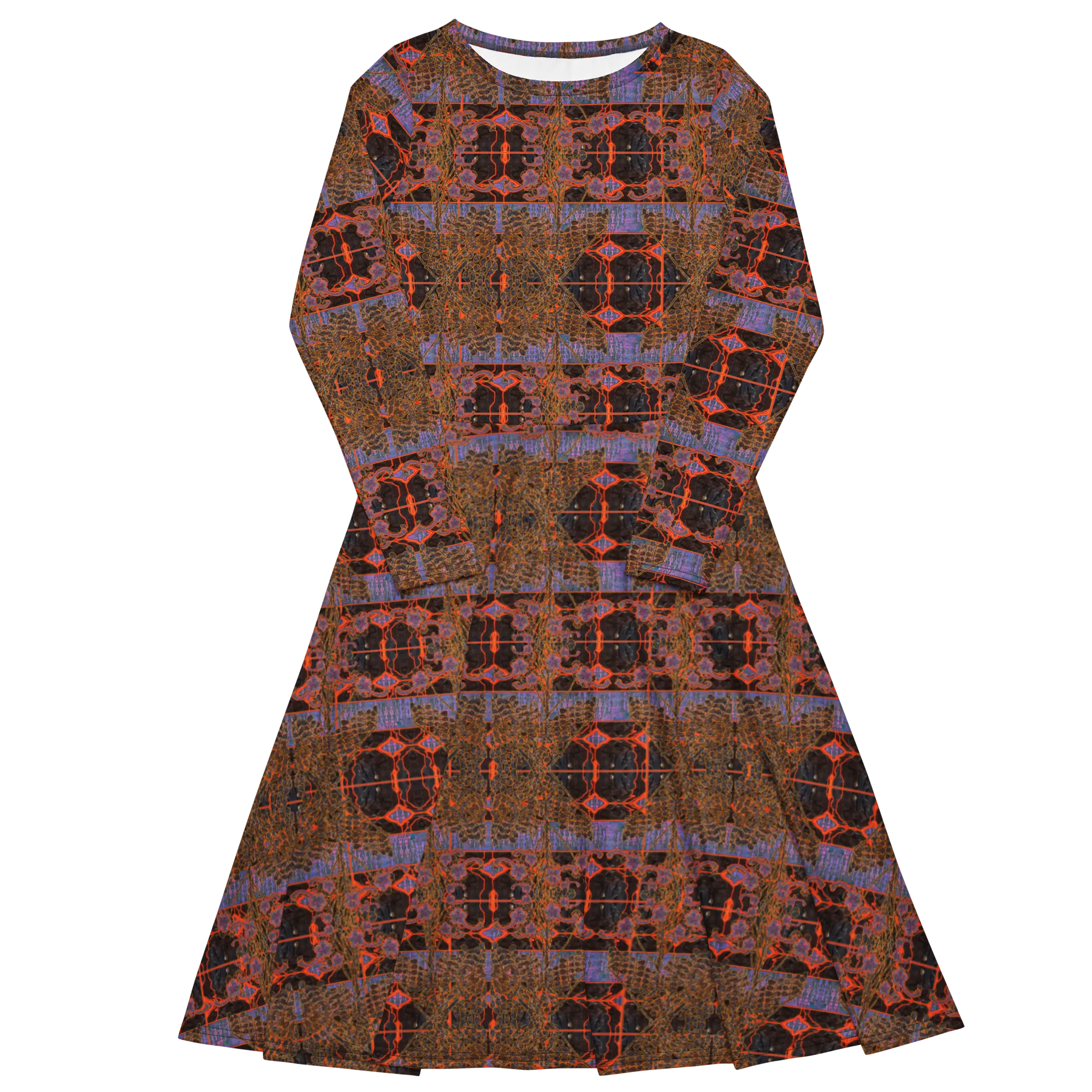 Long Sleeve Midi Dress (Her/Muliebris)(Tree Link WindSong Flower) RJSTH@Fabric#6 RJSTHS2022 RJS