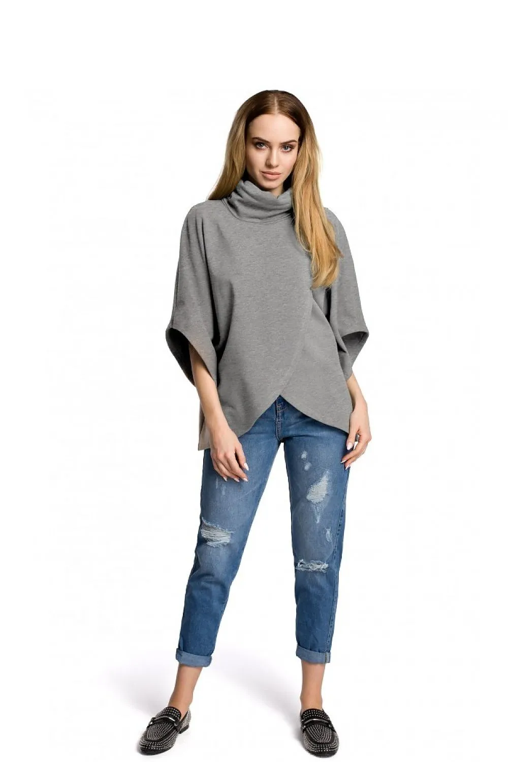 Luxurious Turtleneck Sweatshirt Blouse