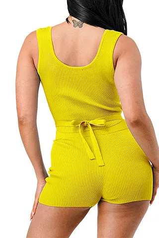 LUXURY KNIT WAIST TIED CROP TOP & SHORT SET(W3127SET) <Bundle>