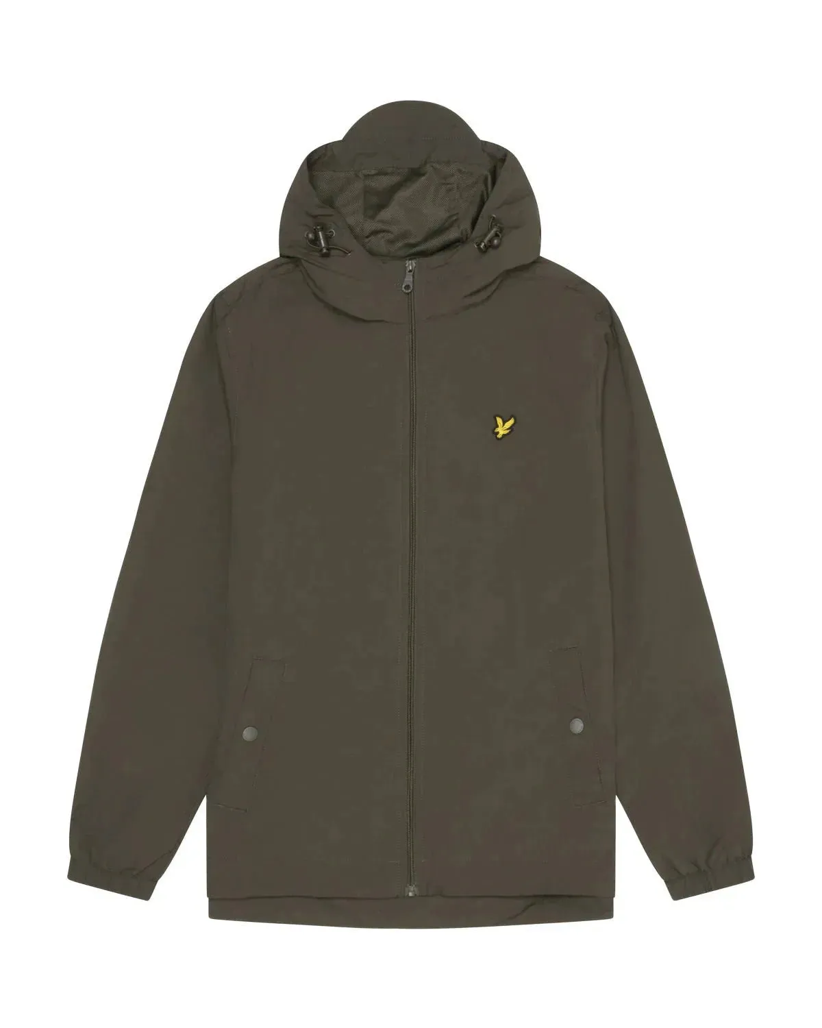 Lyle & Scott Zip Through Hooded Jacket In Olive