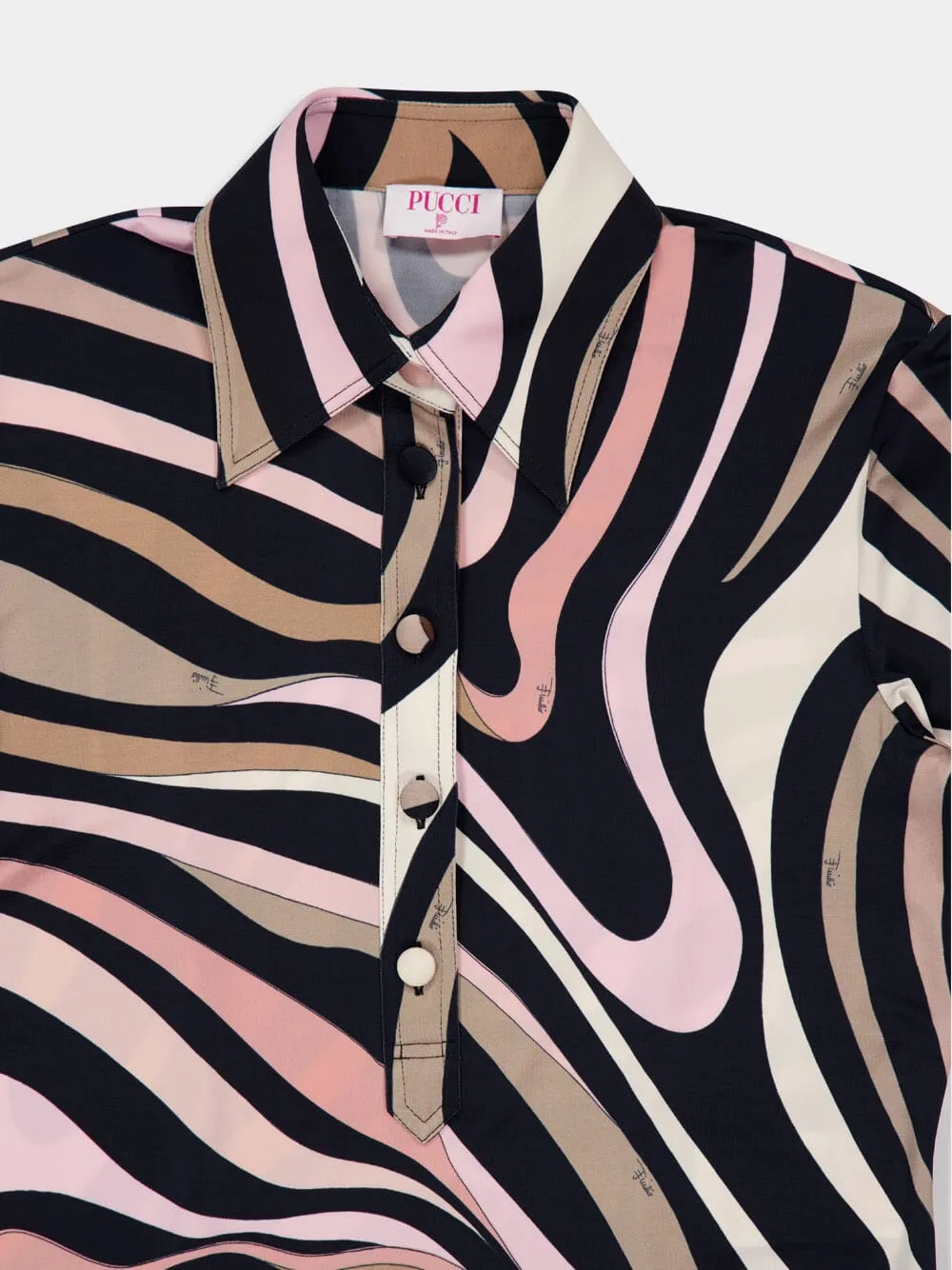 Marmo Print Long Fitted Dress