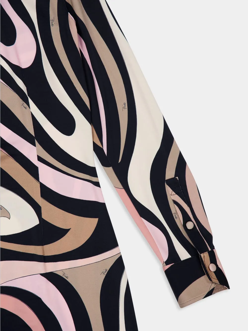Marmo Print Long Fitted Dress