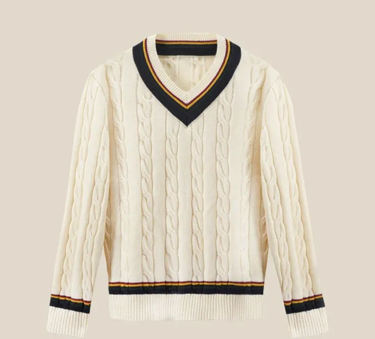 Merino Wool V-neck Sweater