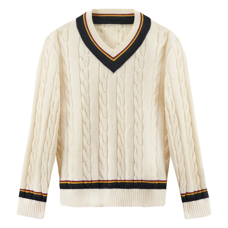 Merino Wool V-neck Sweater