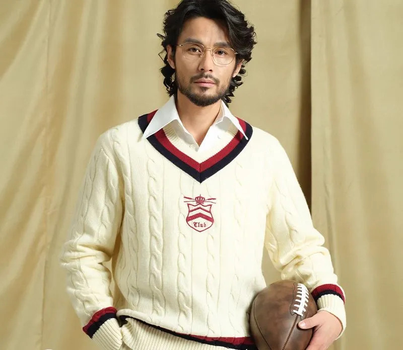 Merino Wool V-neck Sweater