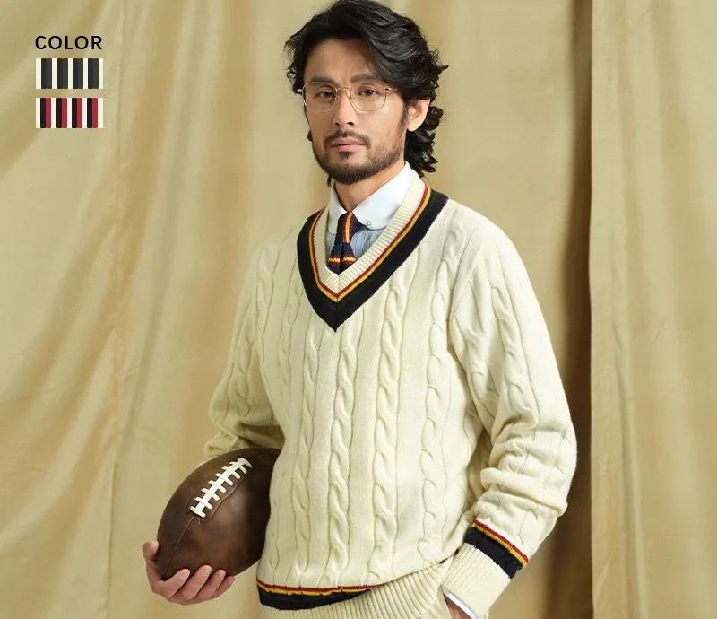 Merino Wool V-neck Sweater