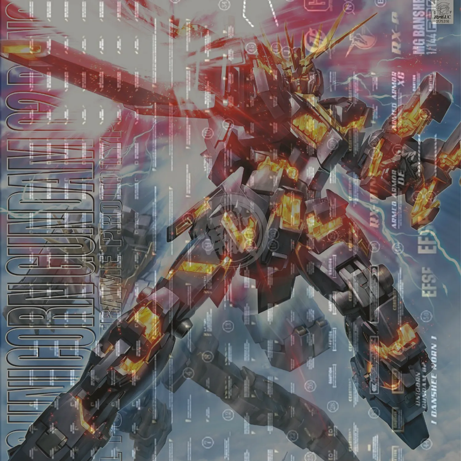 MG Unicorn Gundam Unit-02 Banshee Waterslide Decals [Chrome Gold]