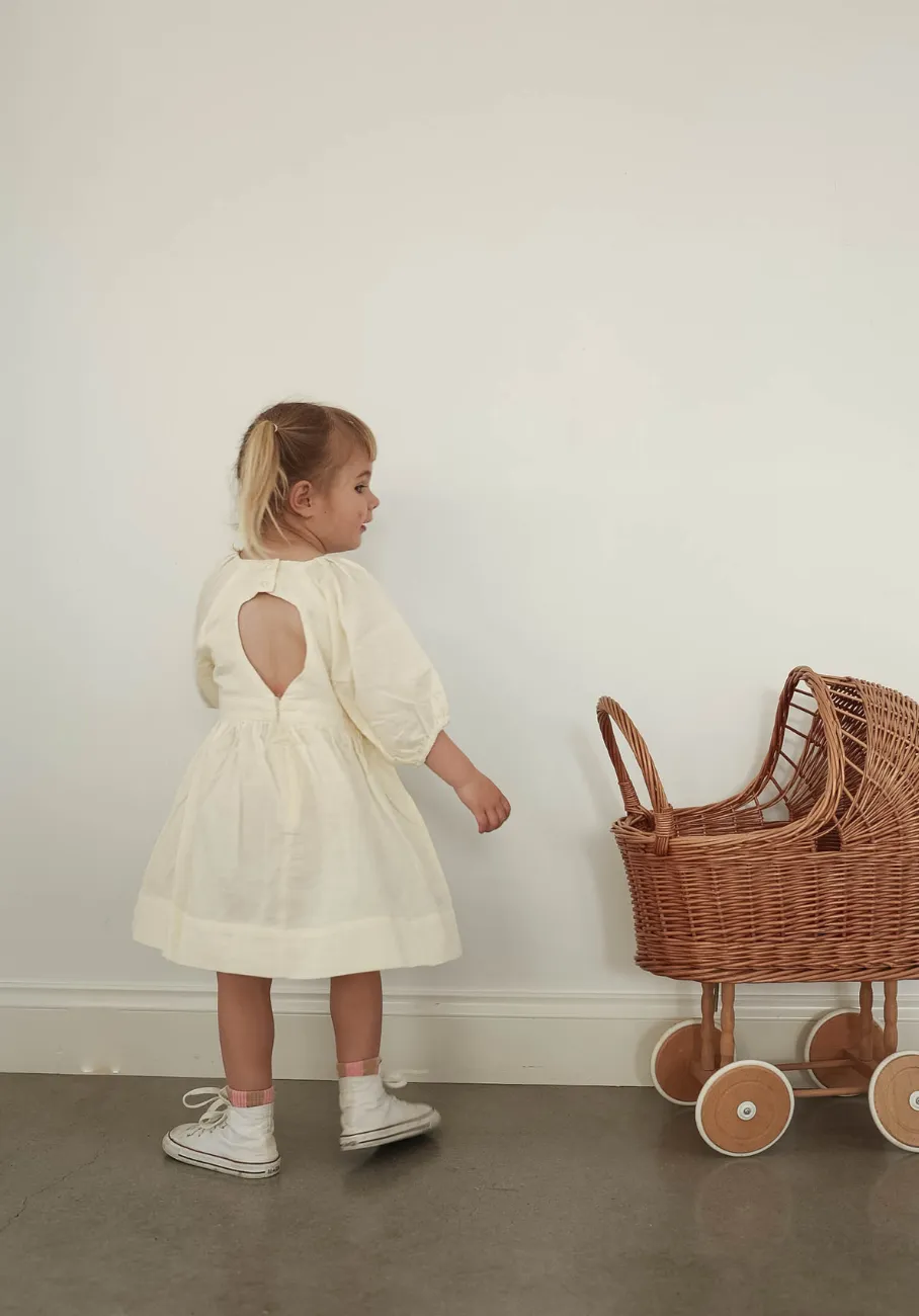 Miann & Co Kids - Keyhole Puff Sleeve Dress - Lemon