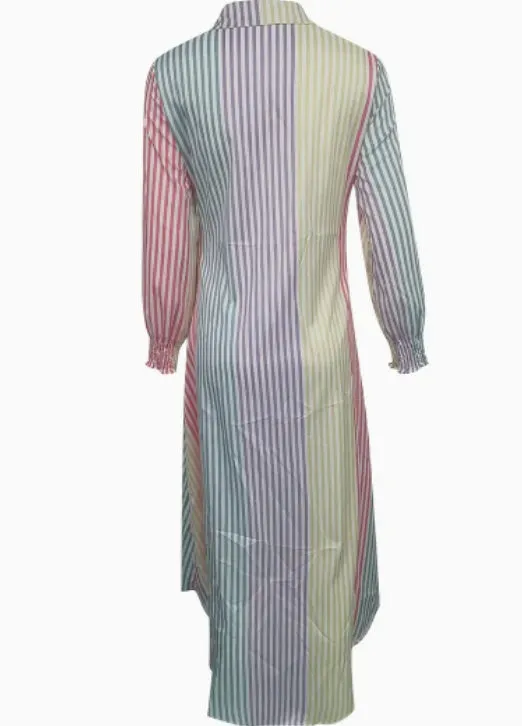 Modern Color Block Line Shirt Dress